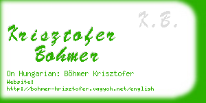 krisztofer bohmer business card